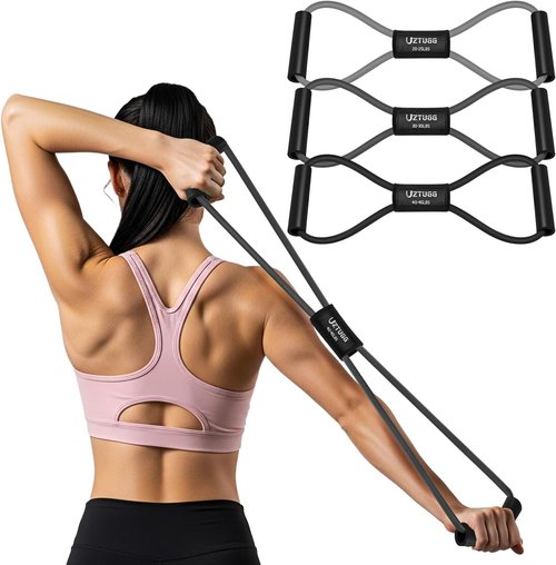 Figure 8 Resistance Bands - Heavy Duty Latex for Strength Training & Full Body Workouts | Ideal for Home Gym