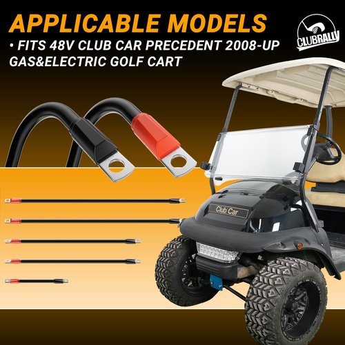 CLUBRALLY Club Car Precedent Battery Cables Set 48 Volt 3 Gauge for 2008-Up Golf Cart with Six 8V Batteries