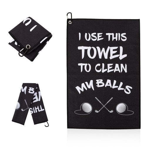 Golf Towel,Printed Funny Golf Towels Microfiber Golf Towels for Golf Bags with Clip Golf Accessories Golf Gifts for Men Golfers Husband Boyfriend Dad Birthday Gifts for Golf Fan,Golf Lover Gift