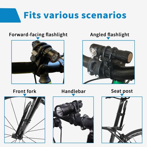 WHTCHSU 2 Pcs Universal Flashlight Bike Mount for Flashlight
