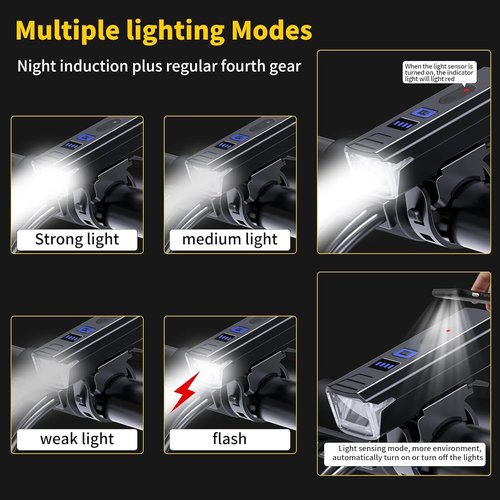 Chasinglee USB Rechargeable Bicycle Lights, Super Bright 1200 Lumens Front and Back LED Bike Lights IPX6 Waterproof Bicycle Wheel Lights Taillight Set for Night Riding, Road and Mountain