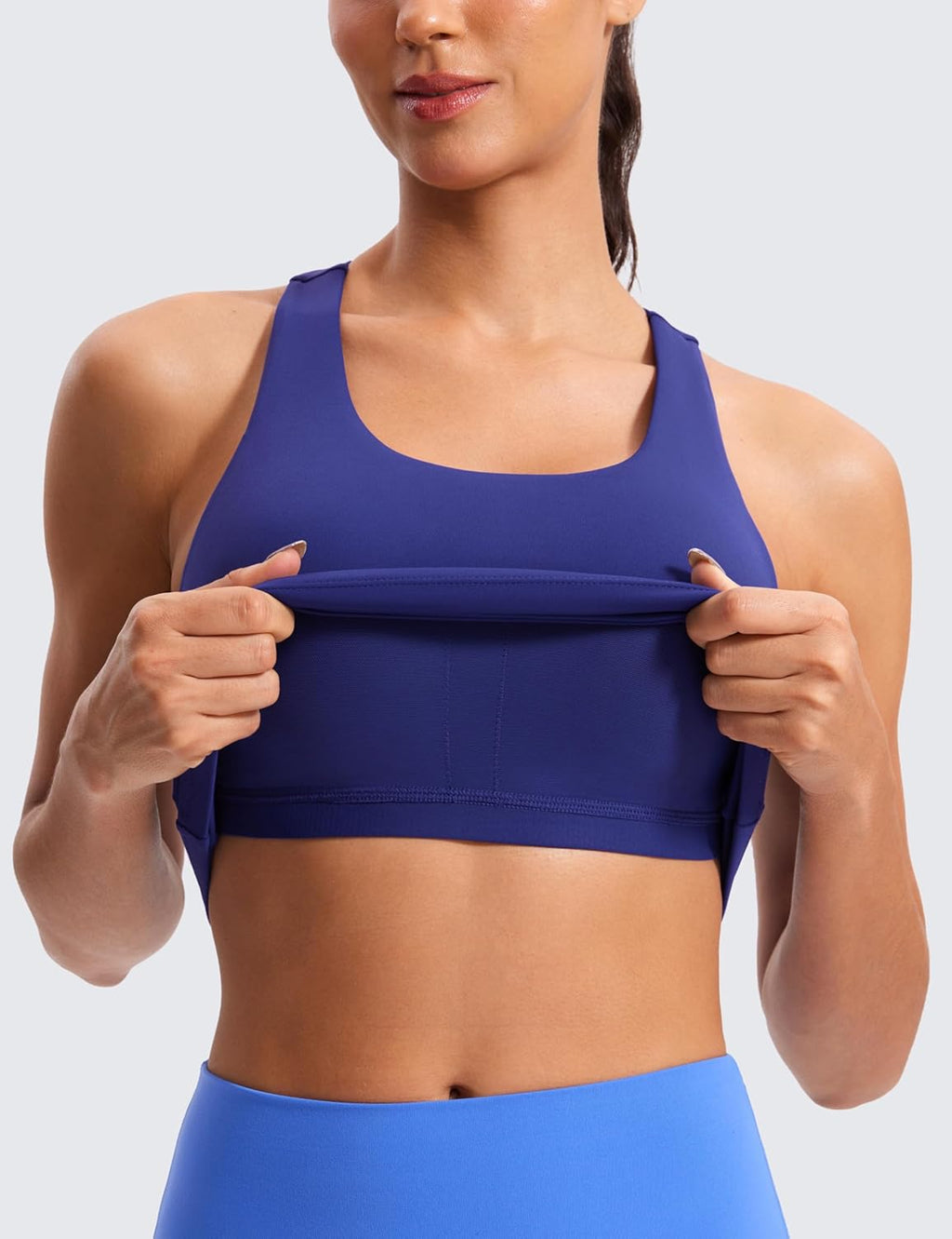 CRZ YOGA Butterluxe Workout Racerback Tank Top - Padded Spandex Yoga Shirt with Built-In Bra for Women
