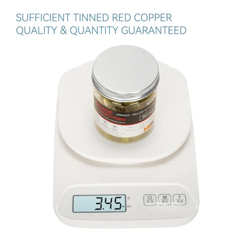 HKS 60PCS Female Spade Connectors - Waterproof Heat Shrink Electrical Quick Disconnect Kit | Tinned Red Copper, 12-10 AWG