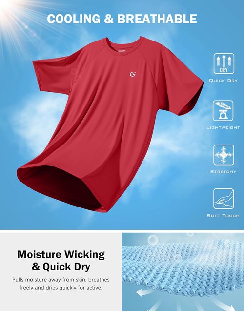 G Gradual Men's Athletic Workout T-Shirts - Moisture-Wicking Cooling Performance Tee | Short Sleeve Gym & Tennis