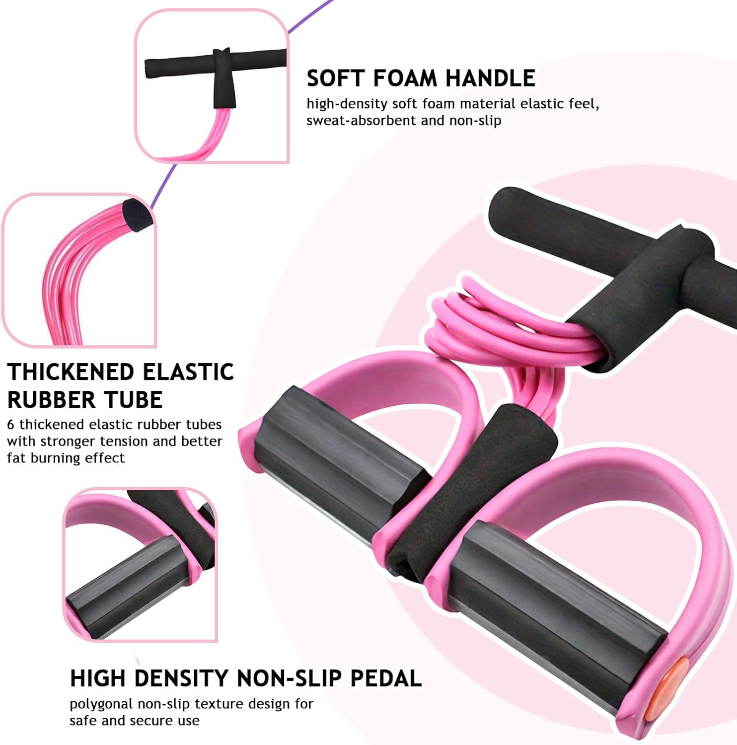 Skiennix Resistance Bands - Multifunctional Elastic Yoga Pedal Puller for Total Body Toning | 6 Tubes