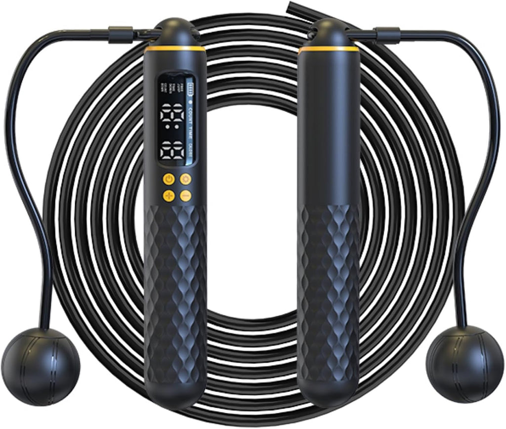 Smart Jump Rope - 2-in-1 Corded & Cordless Skipping Rope with HD Display, Adjustable Length & Weighted Handles