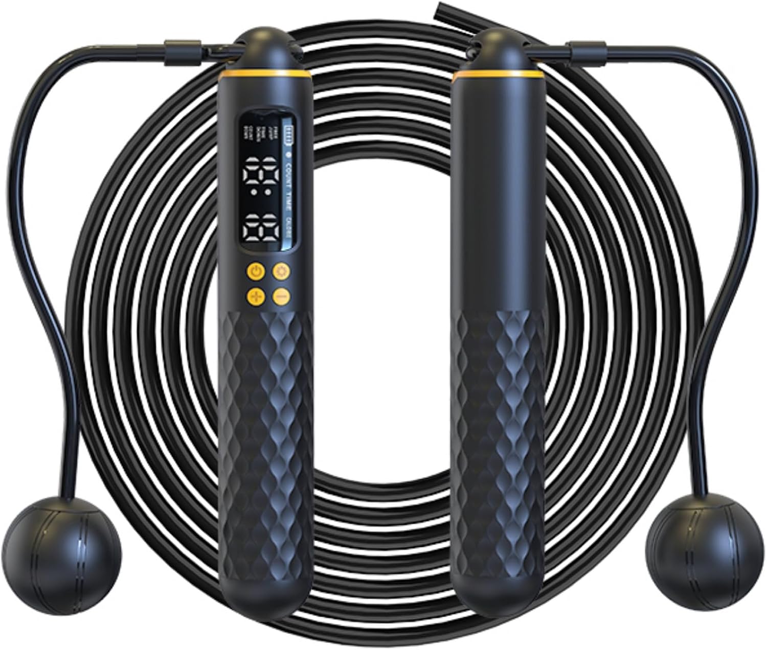 Smart Jump Rope - 2-in-1 Corded & Cordless Skipping Rope with HD Display, Adjustable Length & Weighted Handles