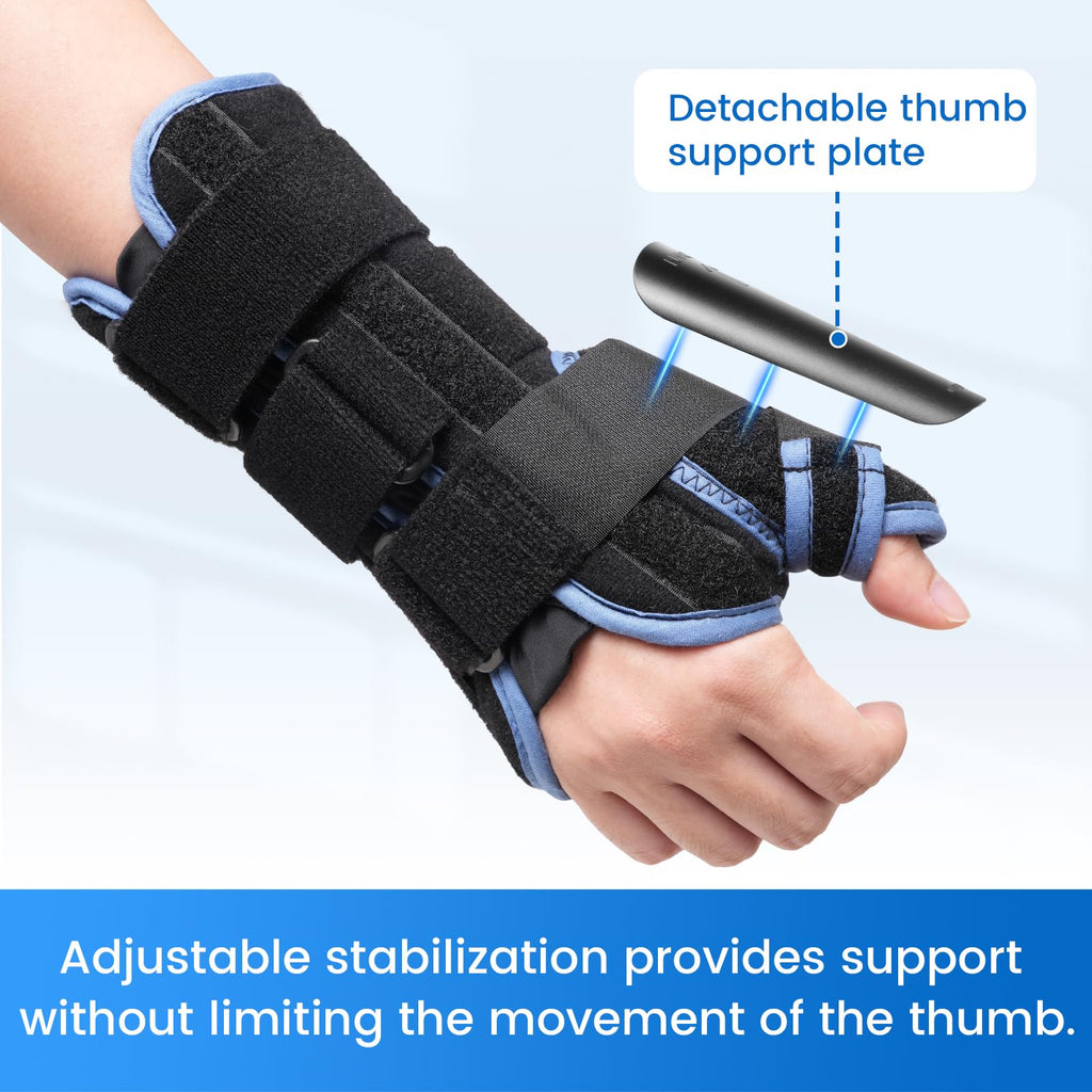 Velpeau Carpal Tunnel Wrist Brace with Thumb Stabilizer Night Support, Completely Stabilizes Wrist Thumb Joint, Pain Relief for Tendonitis, De Quervain's Tenosynovitis, Arthritis (Reg, Right Hand, M)