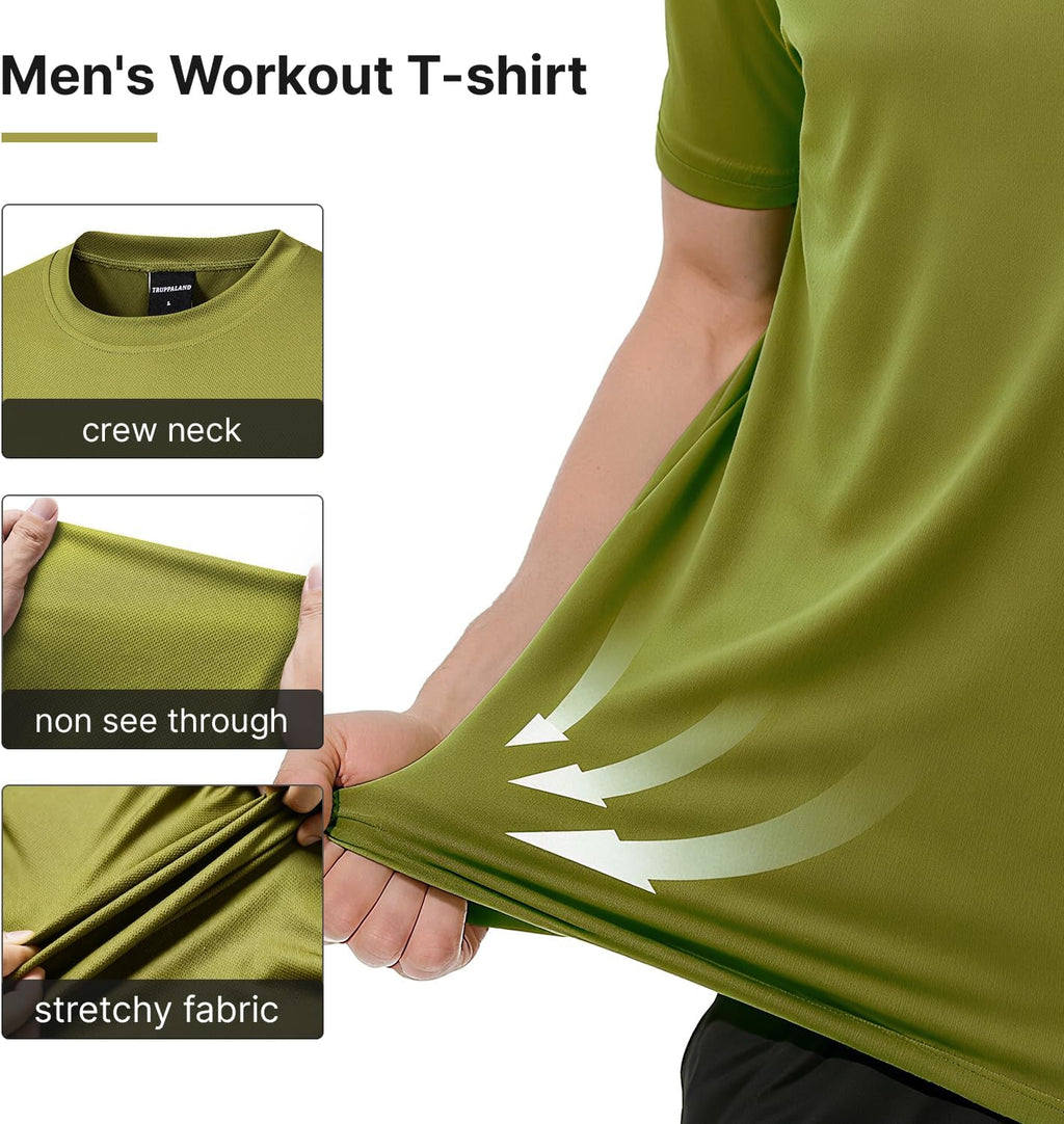 Skiennix Men's Athletic T-Shirts - Quick Dry, Moisture-Wicking Workout Shirts | 5 Pack for Running & Training
