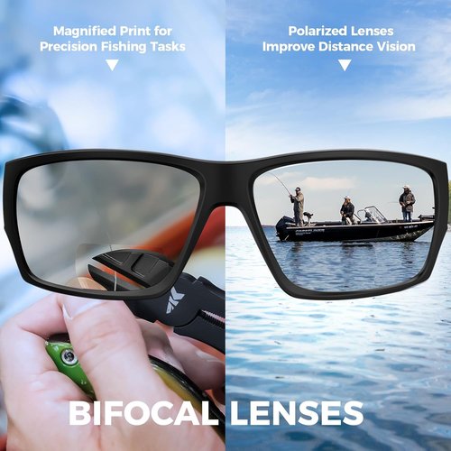 KastKing Estero Polarized Sunglasses - Bi-Focal Magnification Options | Sport Wrap Frame for Men & Women