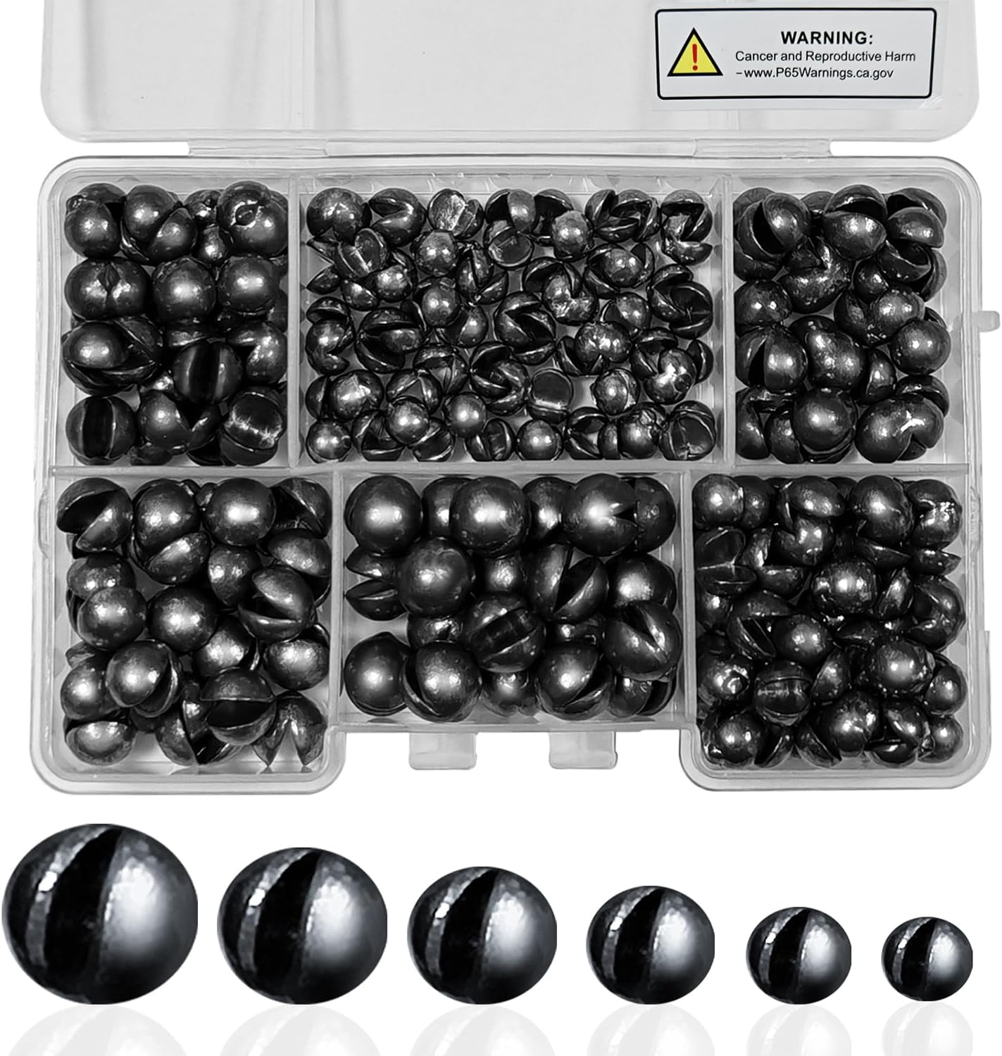 SANWEAL Fishing Weights Sinkers - Premium Split Shot in 120PCS/200PCS - Round Removable in 5/6 Sizes