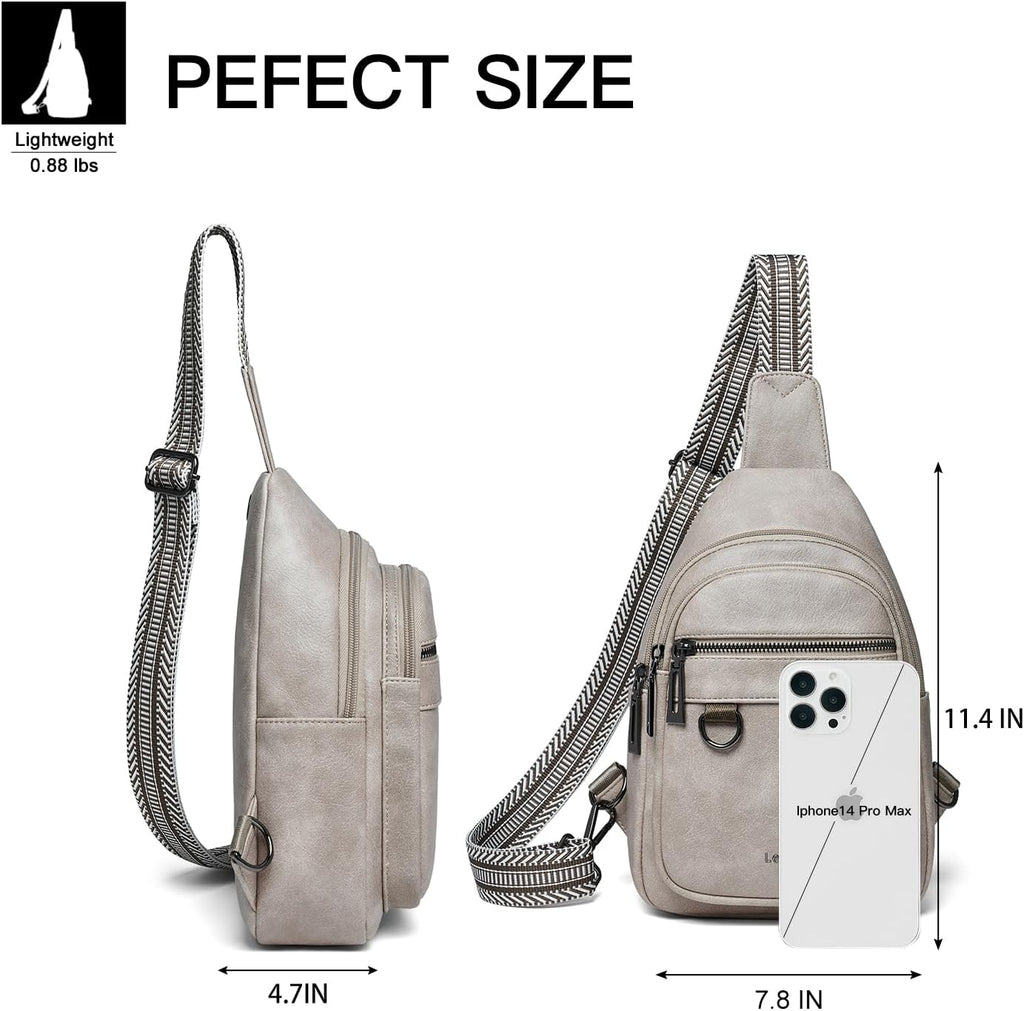 Skiennix 7L Sling Bag - Vegan Leather Crossbody Purse | Anti-Theft Travel Backpack for Men & Women