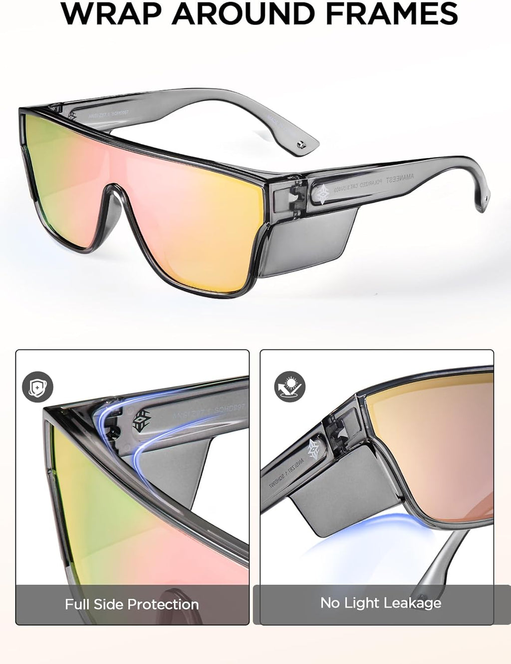 Z87 Fashion Sunglasses - Polarized UV400 Protection for Men | Ideal for Driving, Fishing & Outdoor Activities - Pink