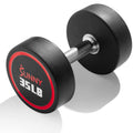 Sunny Health & Fitness Premium Polyurethane Commercial Grade Round Dumbbells with Diamond Knurled Handle, Durable Strength Training Equipment for Home Gym, 35-Pound (Single) - SF-DB02-35