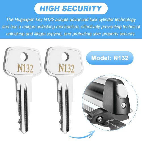 N132 Key Replacement for Thule Rack Core, Key Cylinder for Bike Rack Lock, Roof Cargo Lock, Roof Rack Locks, Cross Bars, Towers, Ski Rack Etc