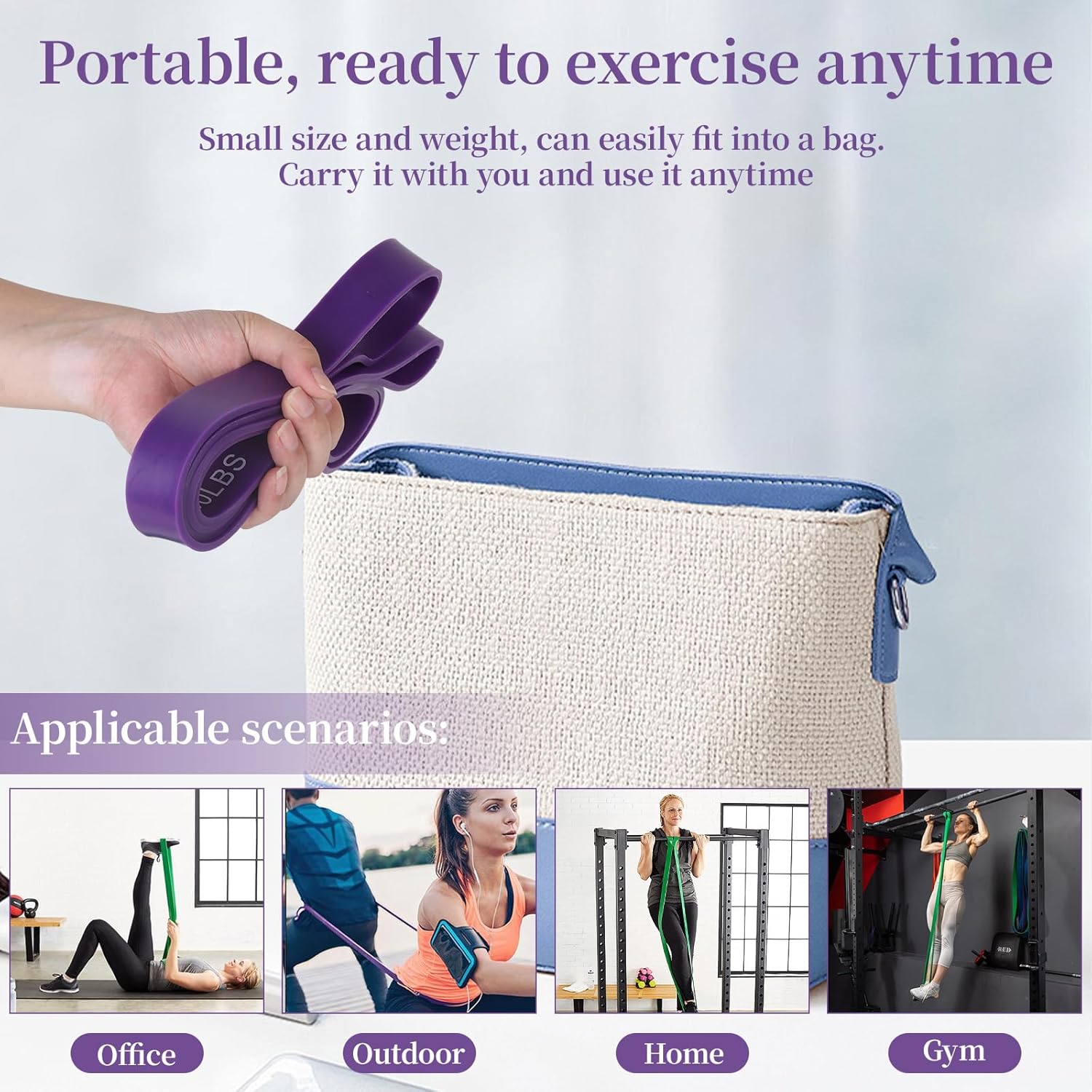 Skiennix Resistance Bands - Versatile Workout & Pull-Up Assistance Bands for Men & Women | Includes Door Anchor & Handle