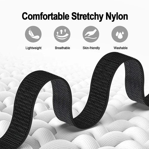Vanet Nylon Bicep/Ankle/Arm Straps Compatible for Amazfit Helio Straps for Men Women, Breathable Sport Elastic Bands for Fitness Training, Adjustable Replacement Bands, 2 Pack