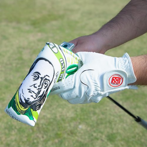 Golf Putter Covers 3D Embroidery Hundred Dollars Blade Putter Headcover with Magnetic Closure Putter Head Covers Leather Golf Headcovers for Clubs Most Brand Clubs(for Blade Putter)