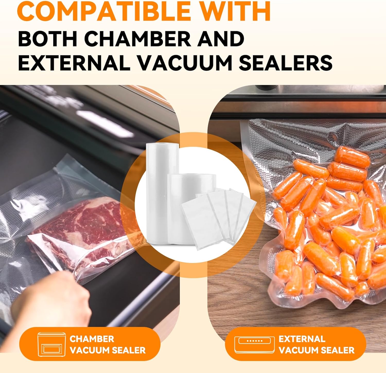 Wevac Vacuum Seal Rolls - 6''x100' & 8''x100' BPA-Free Bags with Cutter | Ideal for Food Storage & Sous Vide