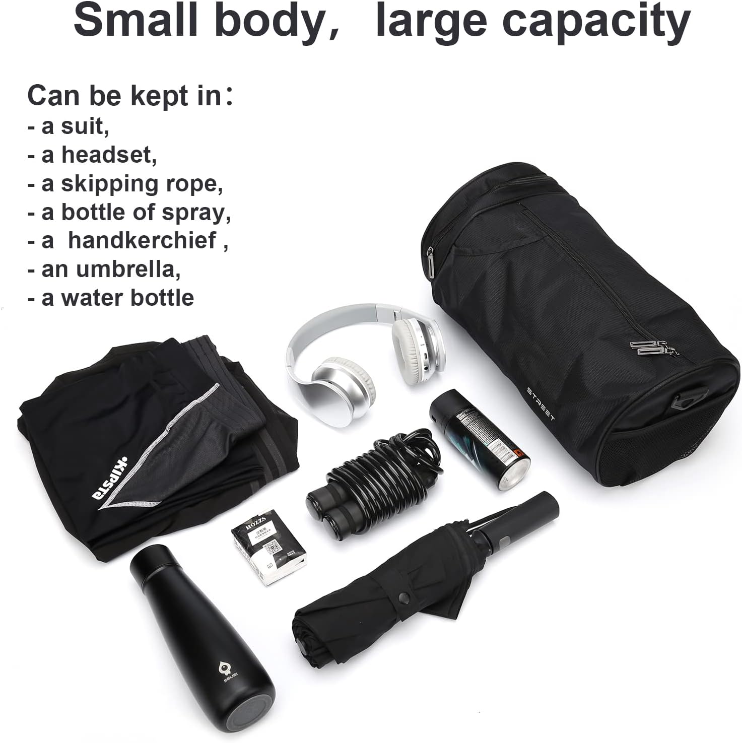 Skiennix Lightweight Gym Bag - Versatile Sports Duffel for Men & Women | Black X-Small