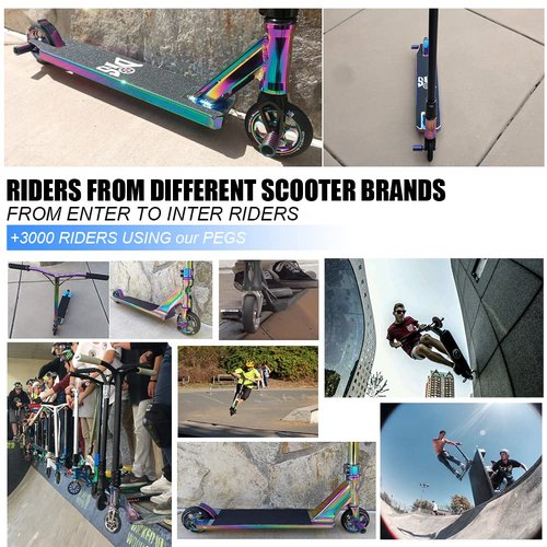 Kutrick Pro Scooter Pegs Set with Axle Hardware 2.5", 3.0",3.5" for Freestyle Scooter Grinds