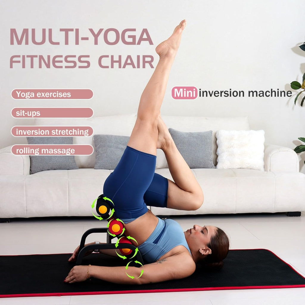 Skiennix Foldable Back Extension Machine - Home Gym Sit-Up Equipment for Glutes & Abs | Resistance Bands Included