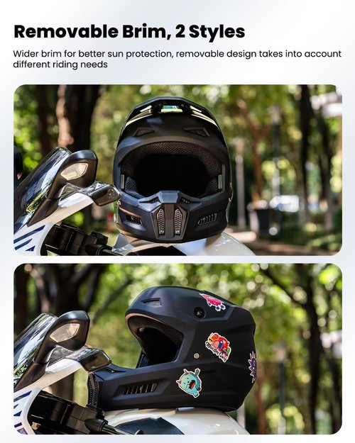 ILM Youth Dirt Bike Helmet - DOT Approved Motocross ATV Helmet with Goggles, Gloves & Stickers