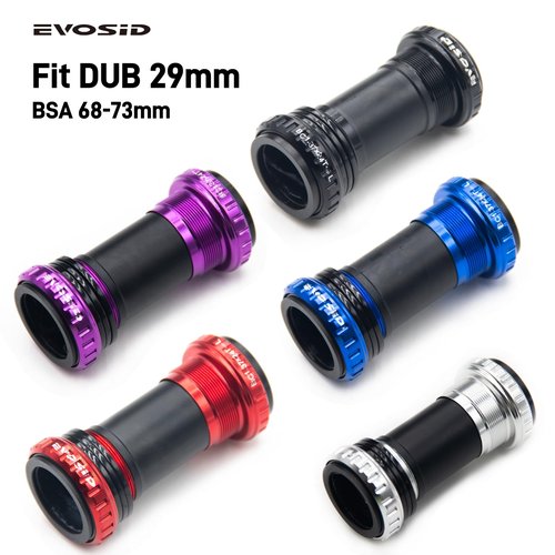 EVOSID Dub Bottom Bracket 68/73mm 29mm English Threaded BB Compatible with Mountain Road Bikes (Blue)