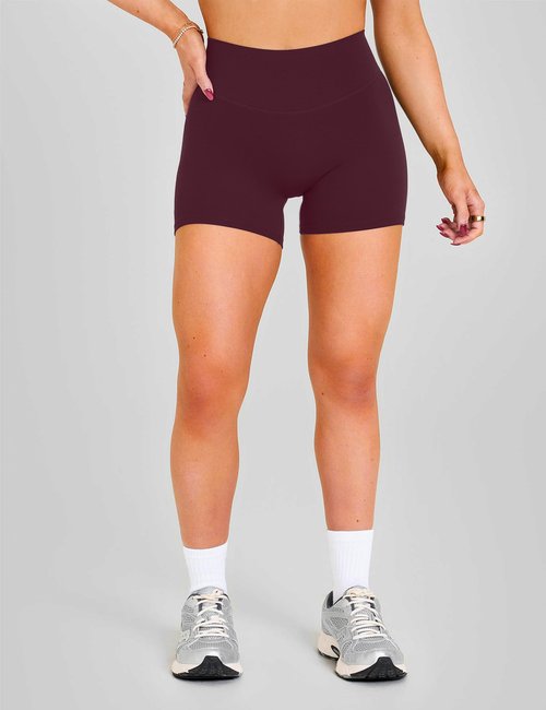 Unthewe Women's Workout Gym Biker Shorts High Waisted Athletic Booty Yoga Shorts with Tummy Control(U729-Cassis-M)