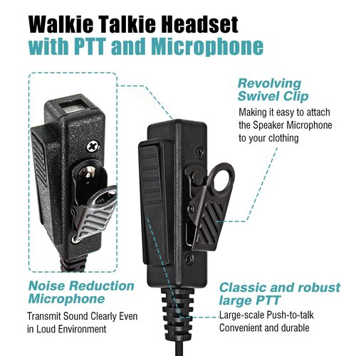 Accessoryway 2 Pin Acoustic Tube Earpiece with PTT Mic Radio Headset for ICOM IC-F4011 IC-F3011 IC-F3001 IC-F4001 IC-F3013 IC-F1000 IC-F2000 IC-F3 IC-F4 IC-F24S IC-F43TR Two Way Radio