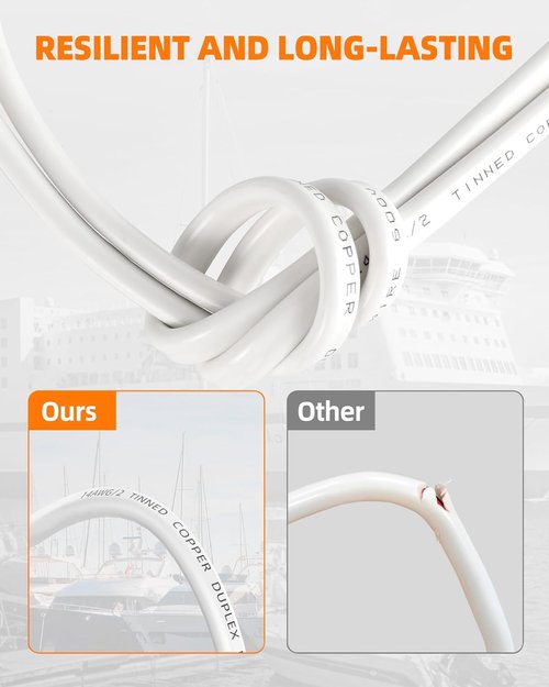 CONEPY 6 Gauge Marine Wire - 6/2 Duplex Marine Grade Cable | IP68 Waterproof Tinned Copper (30FT)