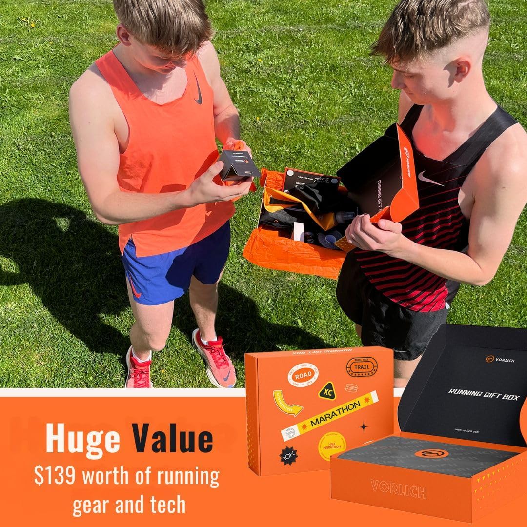 Vorlich Ultimate Running Gift Bundle - 13 Essential Items with Race Bib & Medal Display