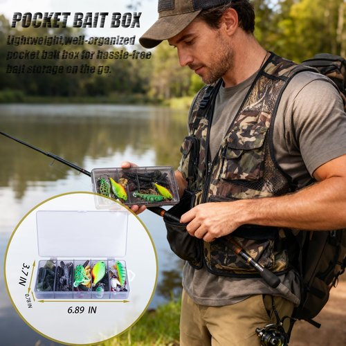 Fishing Lures | 110-Piece Tackle Box Kit with Crankbaits, Spoons, Worms & Accessories for Bass, Walleye, Trout