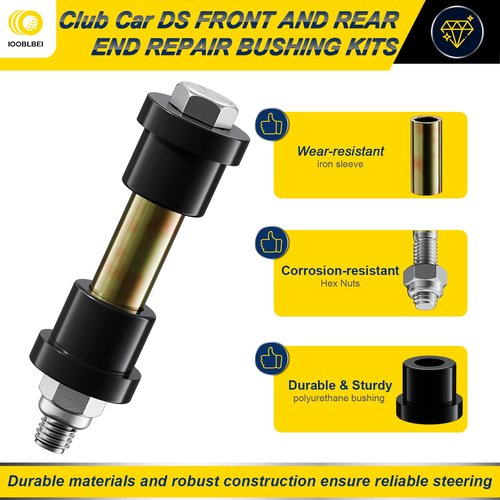 1993-UP Club Car Deluxe Repair Bushing Kit for DS, Golf Cart Front and Rear End Bushing Kit, Club Car King Ping Repair Kit, Full Set Club Car DS Front End Rebuild Kit OEM# 1016384 1015583 1016386