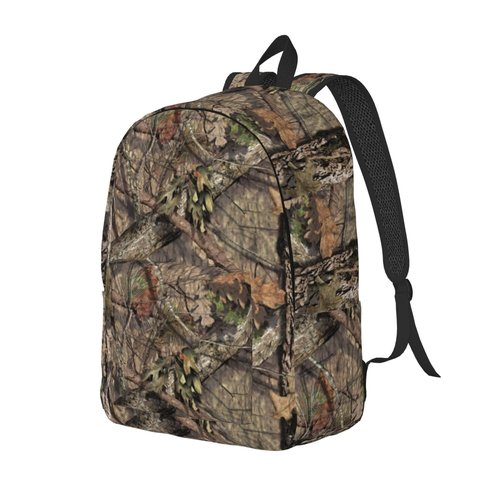 Camo Hunting Forest Camouflage Backpack for Girls Boys Women Lightweight Canvas Bookbag Casual Daypack for Travel Outdoor Camping, 17 Inch