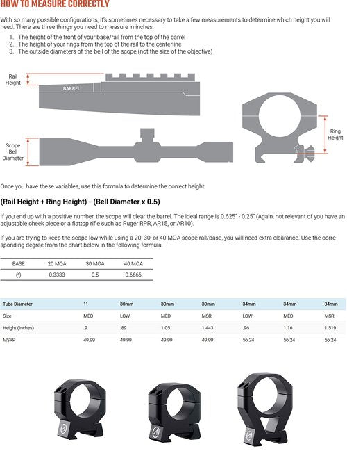 Athlon Armor 34 mm Medium Height (1.16") Scope Ring