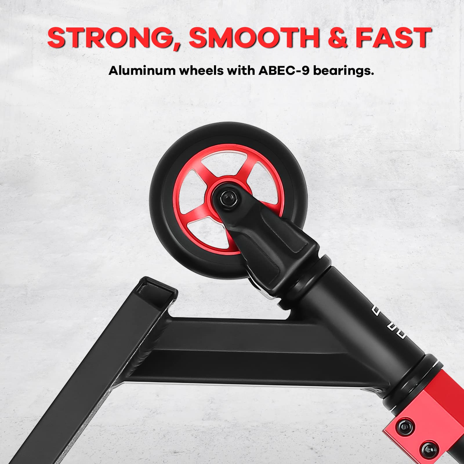 V2 Pro Trick Scooters, Stunt Scooter for Kids Ages 6-12 Years and Teens - Complete Beginner and Intermediate Freestyle BMX Scooter (Red)
