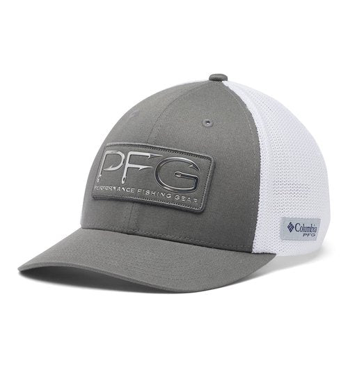 Columbia Unisex PFG Hooks Mesh Ball Cap-High Crown, Titanium/Silver, XX-Large