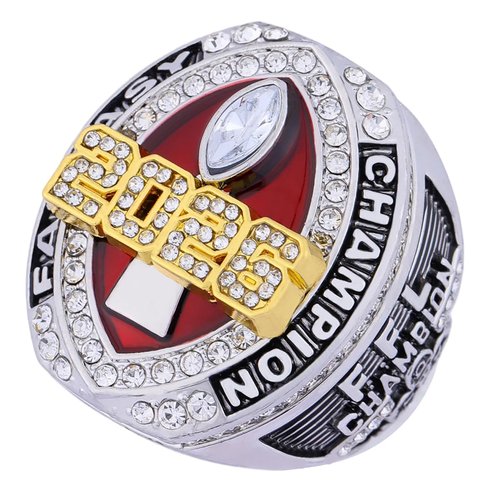 guancrown 2026 Fantasy Football Championship Ring Award Prize Trophy Sports Winner MVP FFL Ring (Ring and Stand, Size 10)