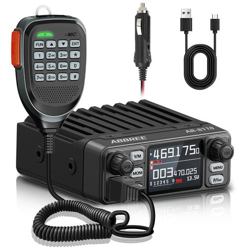 GMRS Mobile Radio,25W Long Range GMRS Repeater Capable Base Two Way Radio NOAA Emergency 200 Channels with Programming Cable,Cigar DC Adatper,VOX,Dual PTT,for Car,Truck,Off Road Overlanding Gear