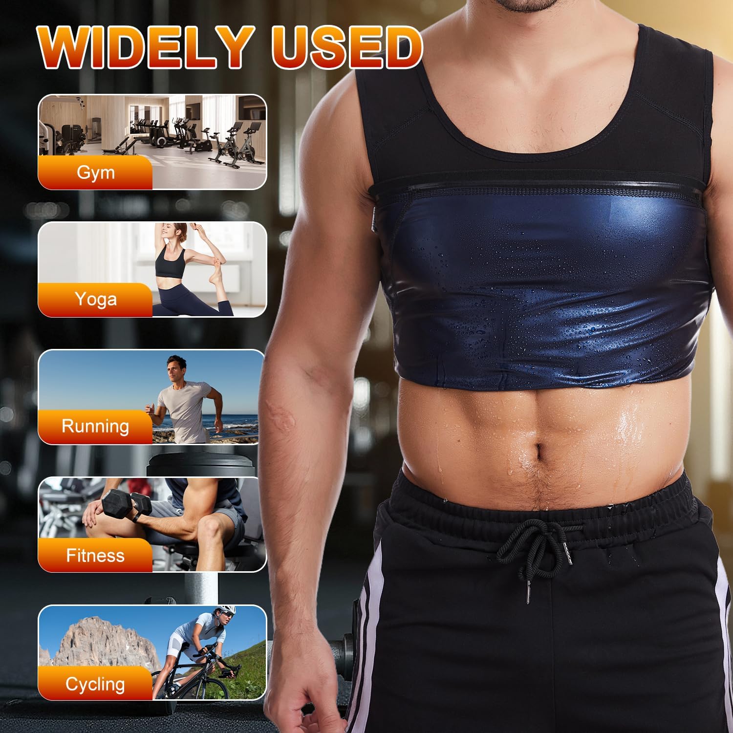 Skiennix Sauna Vest for Men - Weight Loss Compression Body Shaper | Gym Workout Tank Top