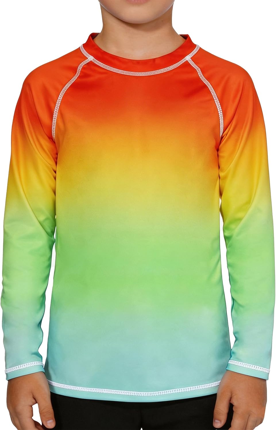 Skiennix Boys' Long Sleeve Rash Guard - UPF 50+ UV Protection Swim Shirt for Beach & Surf