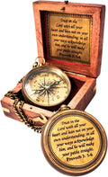 Trust In The Lord - Proverbs 3:5-6 Engraved Compass | Inspirational Gift for Men & Boys