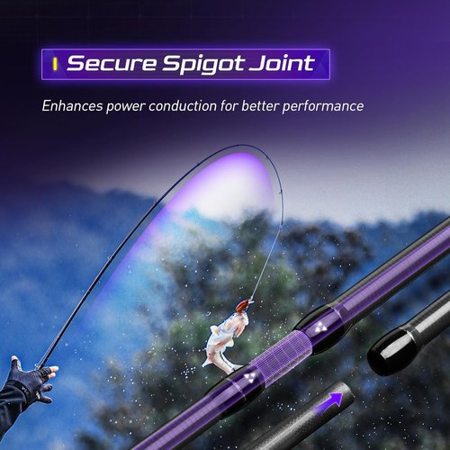 HANDING Magic L Bass Fishing Rod - 2-Piece Versatile Spinning & Casting Rod with Fuji Guide Rings, 30T Carbon Fiber