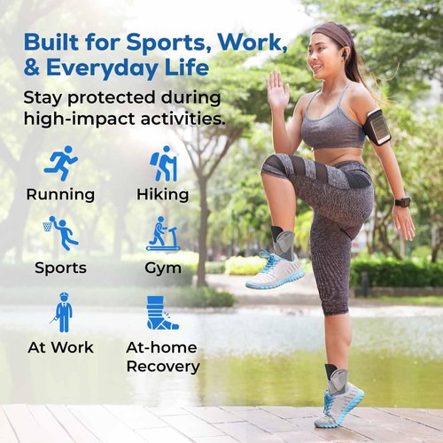 JFCHSK Adjustable Ankle Brace for Men & Women – Support for Sprained Ankle, Mild Sprains, Achilles & Sports | Lightweight Ankle Stabilizer for Injury Recovery & Active Lifestyles