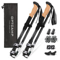 GPTCAMP Walking Sticks,Trekking Poles Collapsible Hiking Poles,Lightweight Folding Travel Walking Pole for Men Women,2pc Adjustable Hiking Stick with EVA Foam Grips for Backpacking,Black
