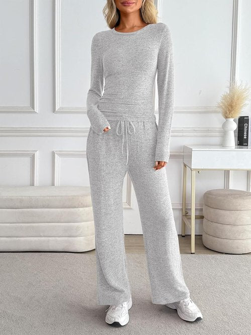 LILLUSORY Women's 2-Piece Lounge Set - Cozy Knit Sweater for Travel & Gym | Fall Fashion Outfit