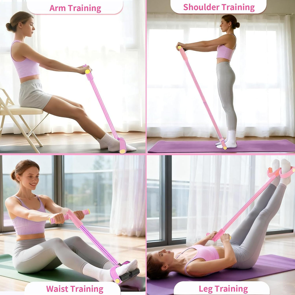 Upgrade Pedal Resistance Bands by [Brand Name] - 6-Tube Manual Tension Training | Natural Rubber for Full-Body Workouts