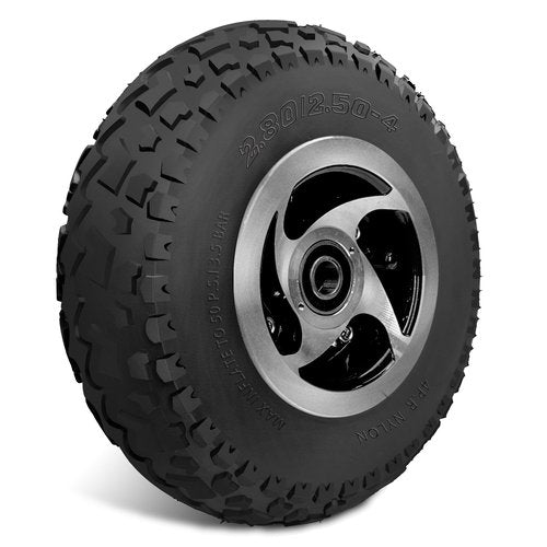 Felixstory 2.80/2.50-4 Wheel with 0.59in Bearing 2" Offset Hub Fit for Senior Mobility Scooter, Wheelbarrows, Scooters, Hand Trucks, Lawn Mowers, Dollies, Utility Cart, 9 Inch Tire with Tube and Hub