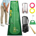 Eoho 10ft Putting Green Indoor, Golf Putting Mat with Putting Mirror, Storage Bag, Putting Cup, Putting Ring, Roller Brush, Golf Mats Practice Outdoor & Indoor Use, Golf Gifts for Men Golfers